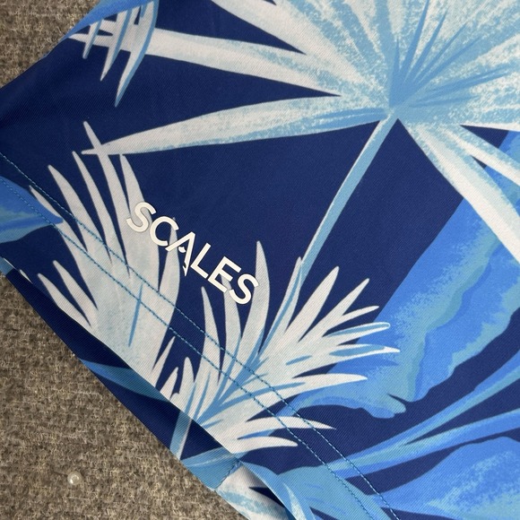 Scales Golf Polo Shirt Men Size XXXL Blue Palms Short Sleeve - Picture 4 of 8